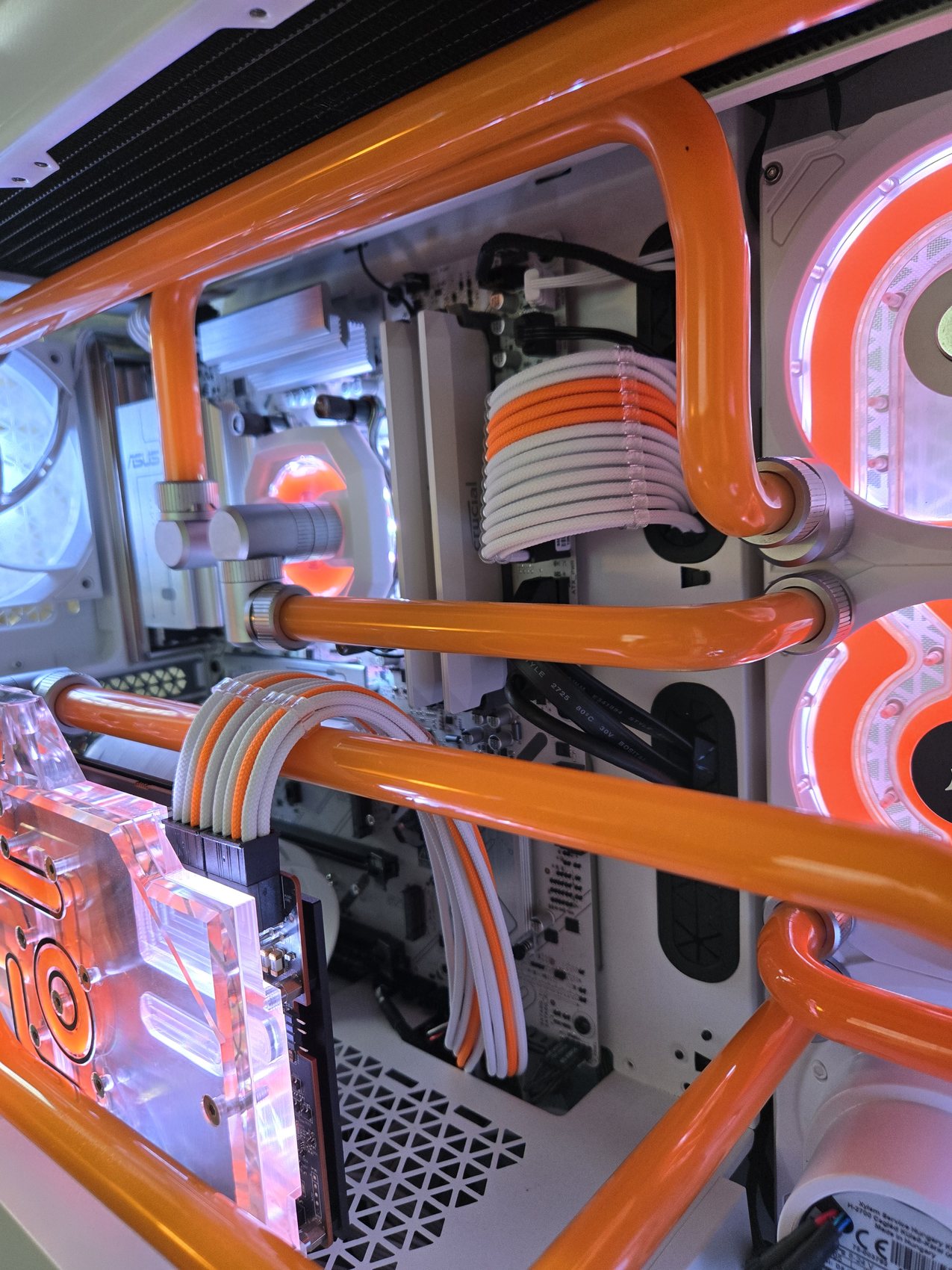 Orange hardline build detail, GPU block